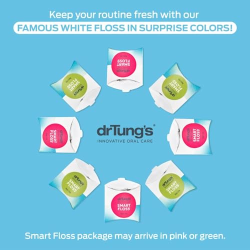 DrTung's Smart Floss - Natural, PTFE & PFAS Free Floss, Gentle on Gums, Expands & Stretches, BPA Free Floss - Natural Dental Floss Cardamom Flavor (Pack of 2)