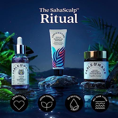 Fable & Mane Wild Ginger Purifying Scrub, For a Flaky, Itchy or Dry Scalp. Gentle Exfoliating Cleansing Detox Treatment