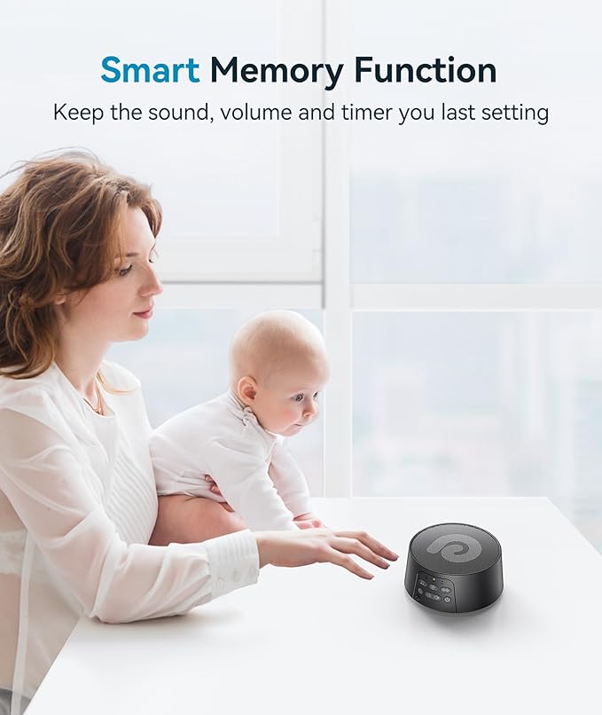 Dreamegg White Noise Machine, Sound Machine for Sleeping Baby, Kids, Adult (D3Pro-Black)