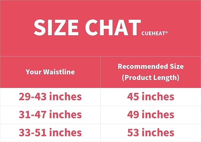 CUEHEAT Heated Waist Belt, Cordless Heating Pad for Low Back, Electrical Heating and Massage, Rechargeable Battery Powered (Dark Black, 53inch)