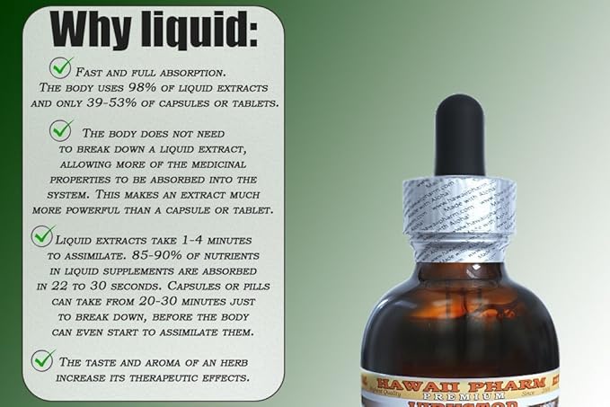 Dandelion Alcohol-Free Liquid Extract, Organic Dandelion (Taraxacum Officinale) Dried Leaf Glycerite Hawaii Pharm Natural Herbal Supplement 2 oz