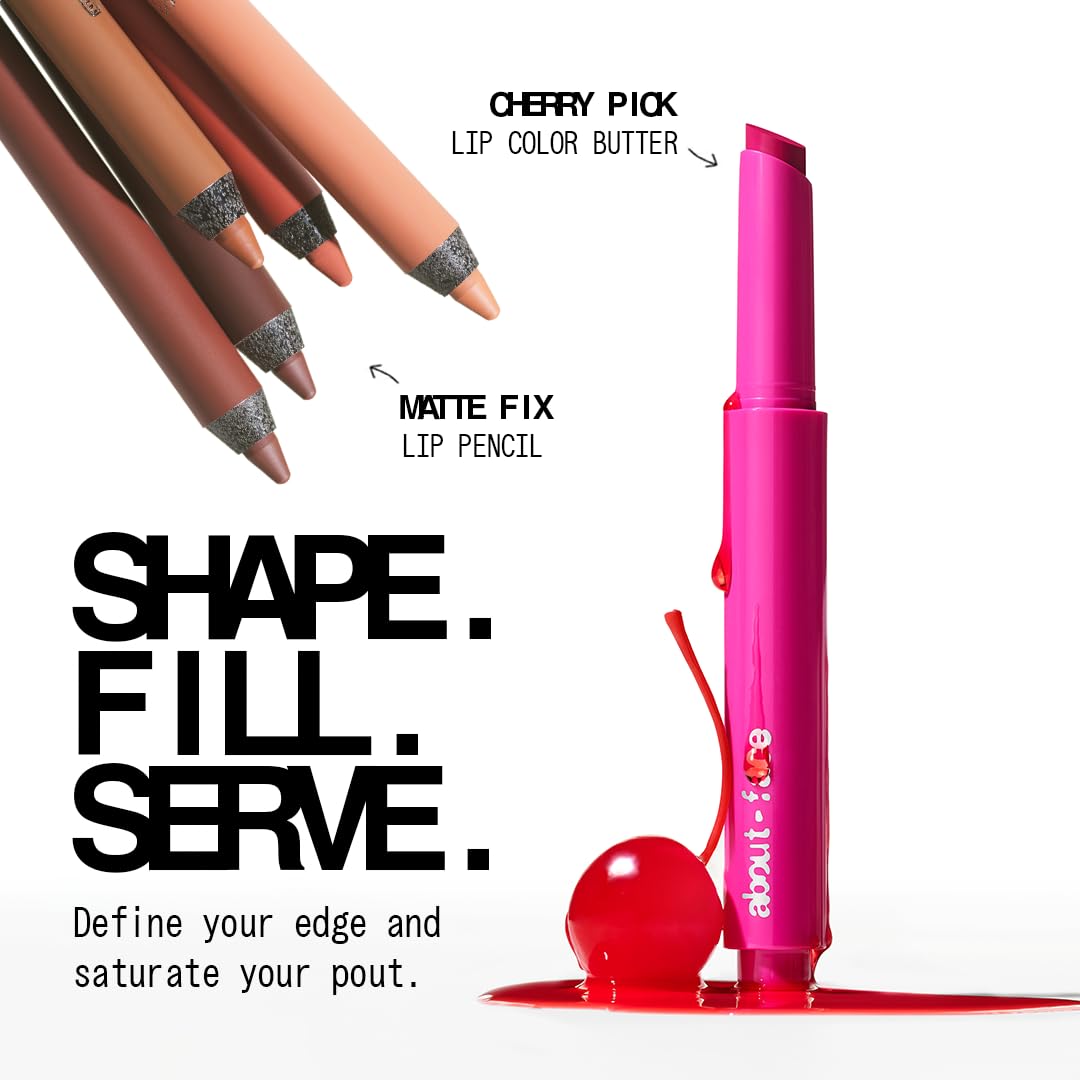 about-face Matte Fix Lip Pencil Raw Kiss – Long-Wear, Creamy Matte Lip Liner with Hyaluronic Acid & Vitamins C & E – Vegan, Cruelty-Free, Clean Beauty – 0.042 oz (Burnt Sienna)