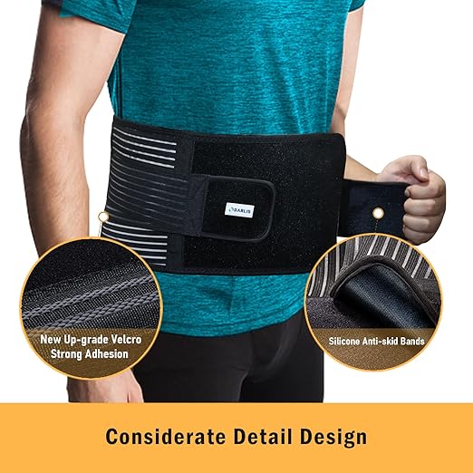 DARLIS Plus Size Back Brace with Inflatable Lumbar Pad - Extra Support for Lower Back Pain Relief, Herniated Disc, Sciatica - Back Support Belt for Big, Heavy, Overweight Women, Men (Fits 2XL, 3XL)