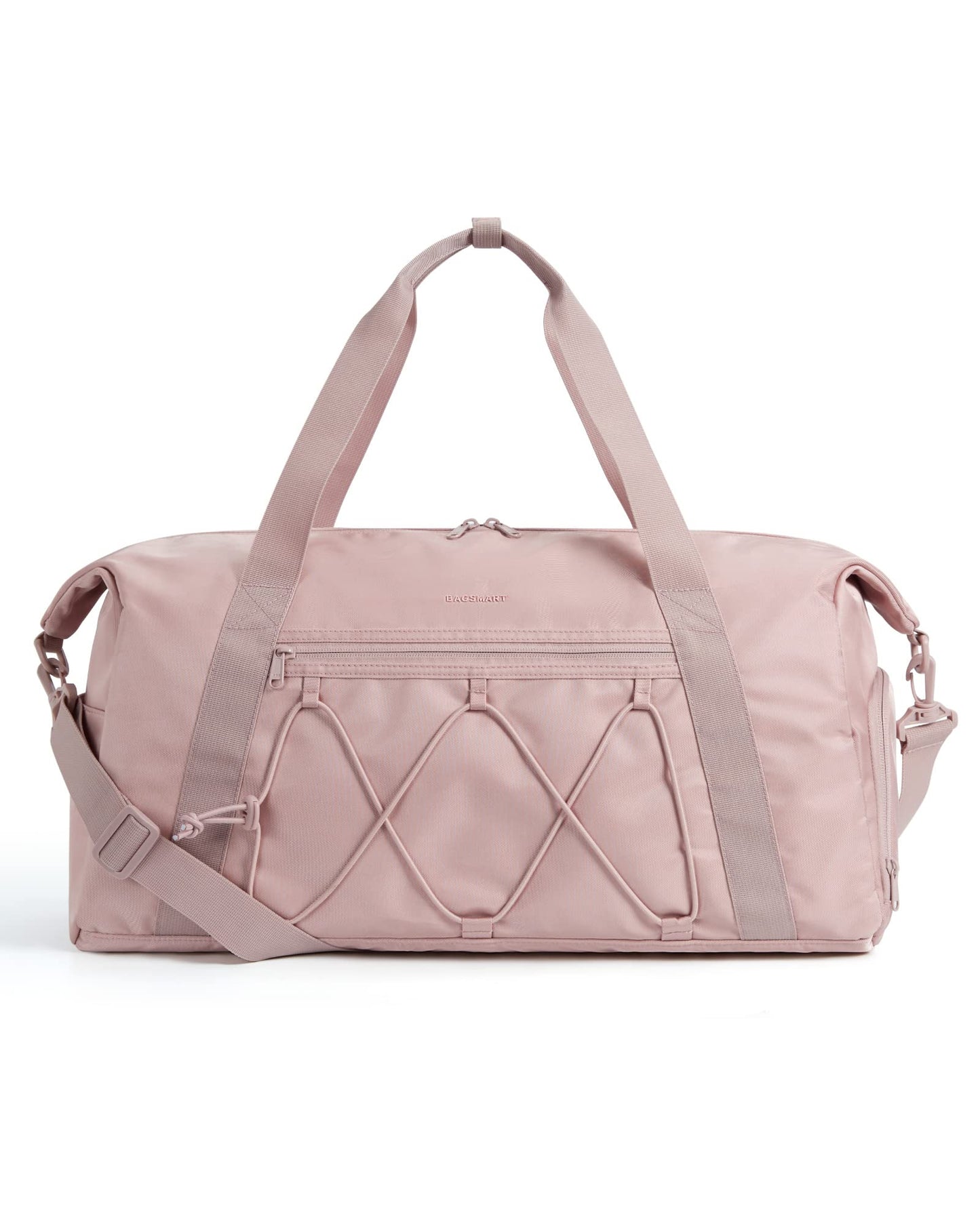 BAGSMART Gym Bag for Women, Weekender Travel Bag With Shoe Compartment & Wet Pocket, Carry On Sports Travel Duffel Bag, Water Resistant Sports Gym Tote Bags Swimming Yoga Workout - - Pink