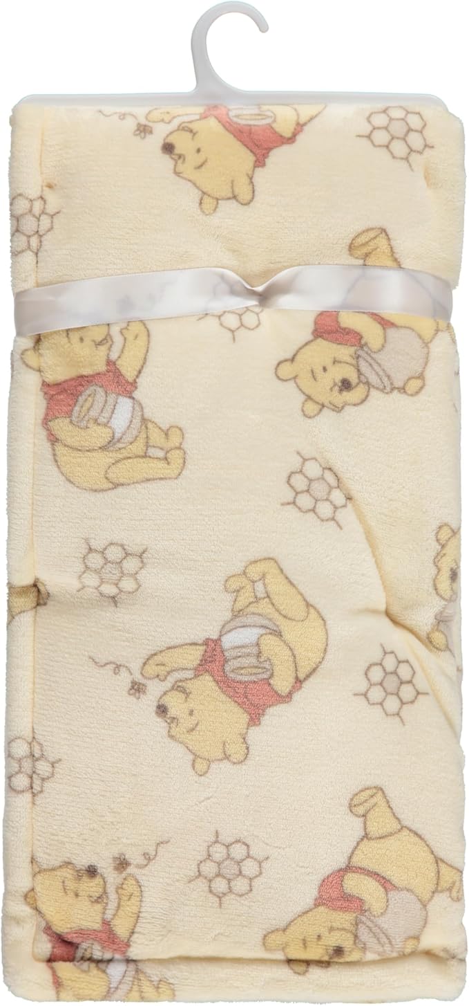 Disney Mickey Mouse, Minnie Mouse, Winnie The Pooh, Lilo and Stitch 2-Ply Infant Blanket - Soft Fleece with Polyfill - Cozy and Warm Baby Blanket for Baby Boys and Girls, 30x40 Inches (Pack of 2)