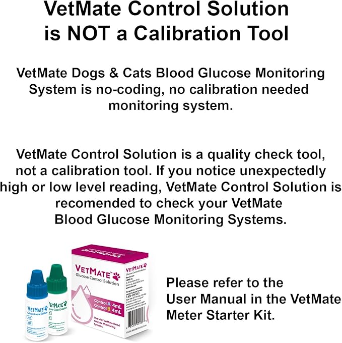 Dogs & Cats Diabetes Test Strips - 50 Count Strips Compatible with VetMate Diabetes Testing Kit
