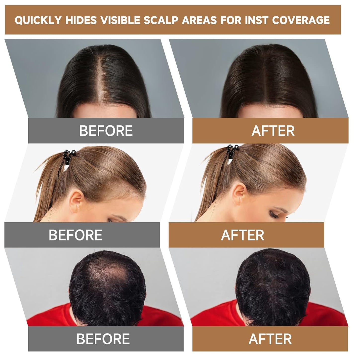 2 Pack Root Touch Up Shadow Powder, Gray Hair Cover Up, Women Color Root Coverage Powder for Thinning Grey Hairline, Men Instantly Concealer Hair Loss Beard Line Eyebrow, Black