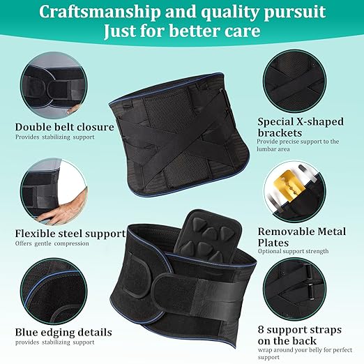 Adjustable Back Brace for Lower Back Pain & Sciatica Relief - Unisex Lumbar Support Belt for Herniated Disc, Posture Correction, Breathable Design for Work, Sports (B73,X-Large)