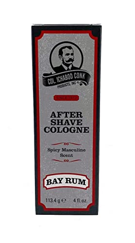 Colonel Ichabod Conk Bay Rum After Shave Cologne 4 Fl. Oz. Glass Bottle