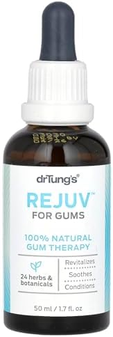 drTung's REJUV for Gums - Tooth and Gum Tonic Mouthwash, Herbal Gum Treatment, Gum Health, Gum Repair for Receding Gums, Gum Oil, Herbal Mouthwash, 24 Herbs & Botanicals - 1.7 Fl Oz