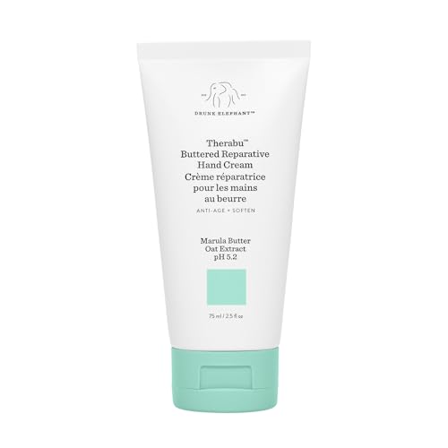 Drunk Elephant Therabu Buttered Reparative Hand Cream - 75 ml/2.5 fl oz - Hand Lotion - Clean Clinical Skincare - Cruelty-Free - Dermatologist-Tested - Free of Essential Oils, Silicones, and Fragrance
