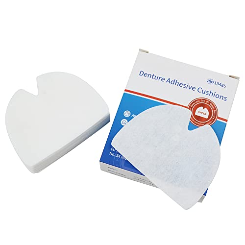 120 Pads (4 Pack) Free Long-Lasting Upper Denture Adhesive Cushion, Denture Adhesive Soft Pad for Secure Hold and Food Seal (Upper)