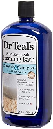 Dr. Teal's Ginger & Clay Foaming Bath Gift Set (2 Pack, 34oz Ea.) - Detoxify & Energize Ginger & Clay Blended with Pure Epsom Salt - Essential Oils Remove Toxins & Relieve Daily Stress