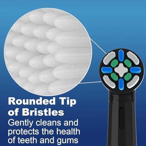 IO Replacement Heads Intelligent Compatible with Oral B iO 2 3 4 5 6 7 8 9 10 Series Electric Toothbrush, 8 Pack IO Brush Heads with Medium Soft Bristles for Gum Care & Sensitive Teeth (Black)