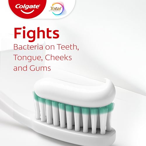 Colgate Total Whitening Toothpaste Gel, 10 Benefits, No Trade-Offs, Freshens Breath, Whitens Teeth and Provides Sensitivity Relief, Mint Flavor, 4 Pack, 5.1 Oz Tubes