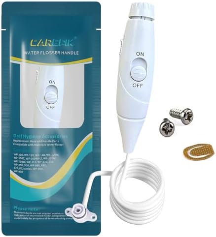 Oral Hygiene Accessories Replacement Hose and Handle Parts Compatible with Waterpik' Water flosser WP-100 WP-300 WP-660 WP-900, Pack of 1 Handle Hose