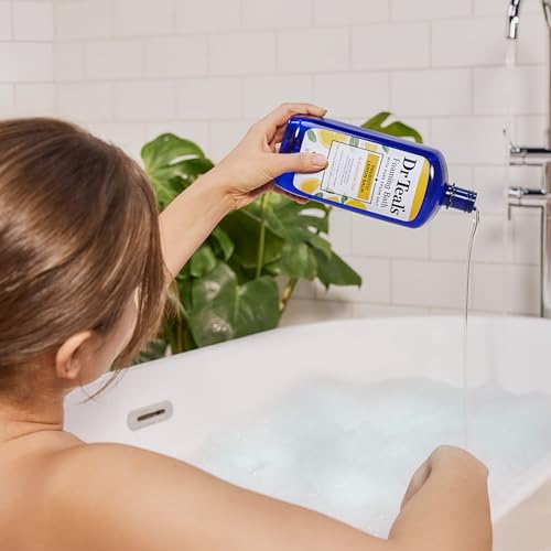 Dr Teal's Foaming Bath with Pure Epsom Salt, Prebiotic Lemon Balm & Essential Oils, 34 fl oz (Pack of 4)