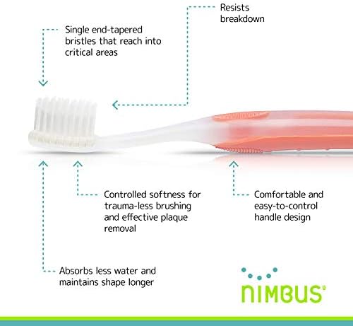 NIMBUS NIMBY Kid's Extra Soft Toothbrushes for Sensitive Teeth and Receding Gums, Periodontist Design Plaque Remover Travel Toothbrush, Individually Wrapped (4 Pack, Colors May Vary)