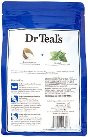 Dr Teal's Epsom Salt Bath Combo Pack (6 lbs Total), Relax & Relief with Eucalyptus & Spearmint, and Pre and Post Workout with Magnesium Sulfate and Menthol