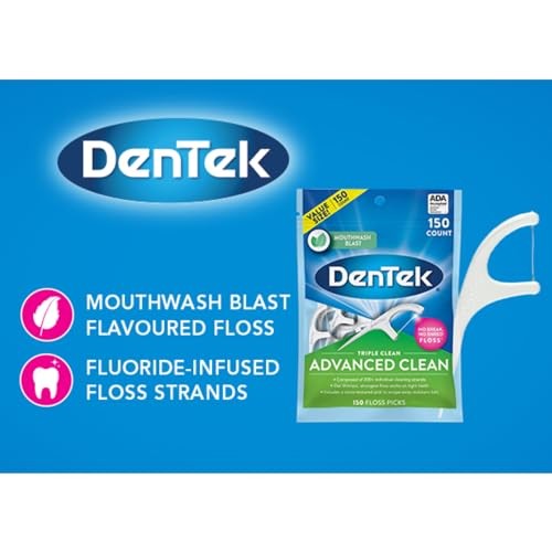 The Natural Dentist Healthy Gums Antigingivitis/Antiplaque Rinse, Adults 12 & Up, 16.9 fl oz + DenTek Triple Clean Advanced Clean 150 Count Floss Picks