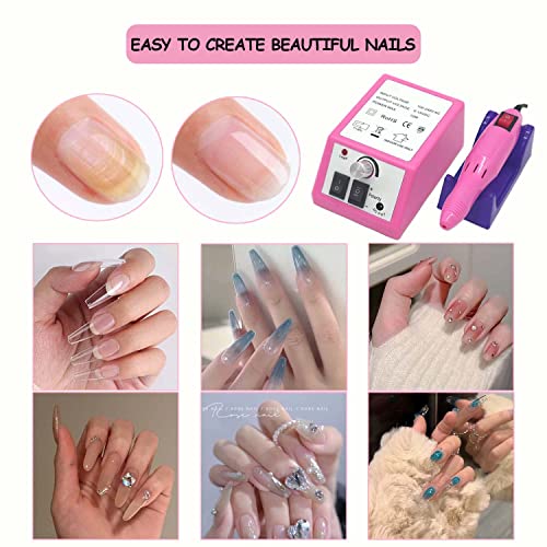 Electric Nail Drill Machine 20000 RPM, Acrylic Nail Tools for Thick Nails File Kit, Gel Nails Manicure Pedicure Polisher Sets for Home Salon Use