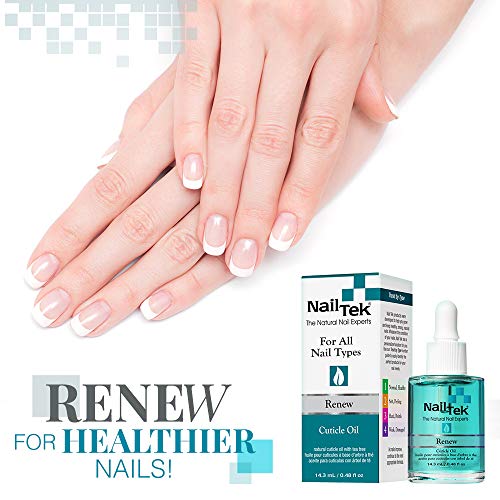 Nail Tek Renew, Natural Cuticle Oil with Tea Tree for All Nail Types, 0.48 oz, 1-Pack