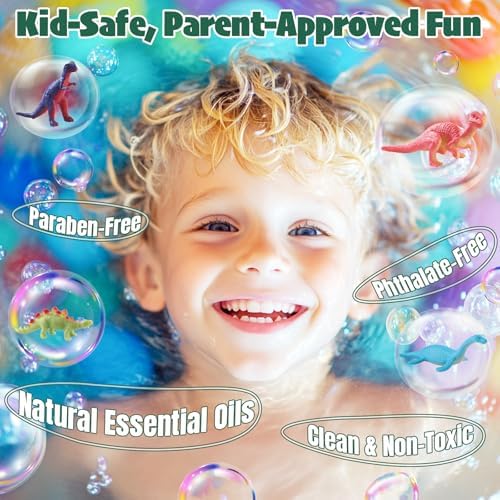 Dinosaur Bath Bombs for Kids with Surprise Inside, 20 Pack Natural Dino Egg Bath Bombs with Exclusive Carnivorous & Herbivorous Dinosaur Toys, Birthday Party Favors for Boys, Girls