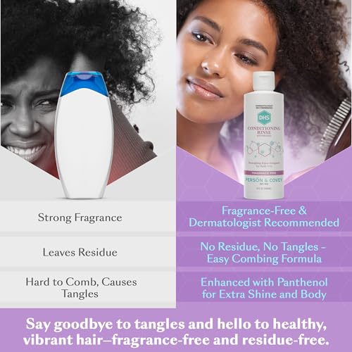 DHS Conditioning Rinse Moisturizing Conditioner – Hydrating and Detangling for Dry, Damaged, or Oily Hair – 2 Pack (8 oz Bottles)