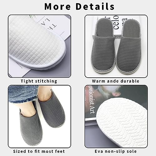 Disposable Slippers for Guests, 8 Pairs, Non Slip, Washable SPA Slippers for Hotel, Guest, Travel, Bride, Women and Men