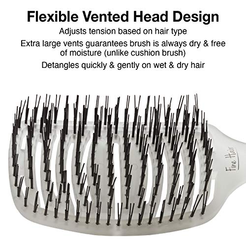 Olivia Garden iDetangle Hair Brush - Dual-Curve Shape, Adjusts Tension by Hair Type