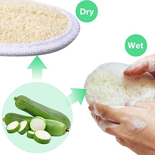 18 Packs Exfoliating Loofah Sponge Pads Mini Facial Body Bath Shower Loofah Sponge Pad Natural Exfoliating Scrubber Brush for Women Men