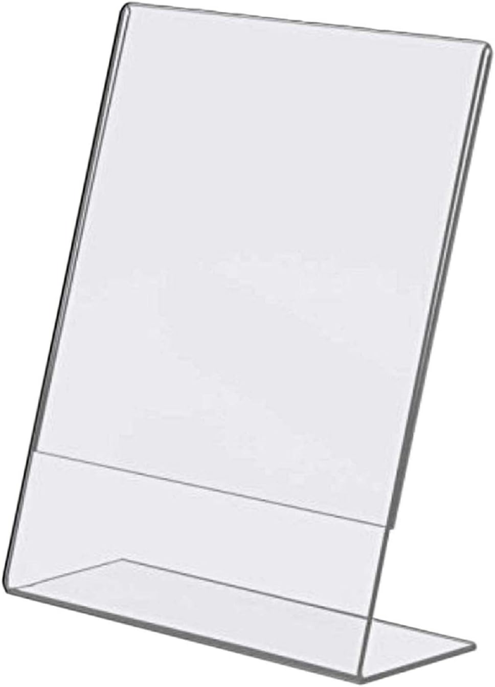 Dazzling Displays Clear Acrylic Slanted Sign Holder 8.5 x 11 - Clear Slanted Picture Frame Holder for Office, Retail, Tradeshow and Home Use (3-Pack)