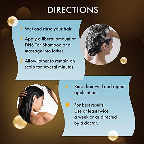 DHS Person & Covey, Inc Coal Tar Shampoo - Anti Dandruff Shampoo for Men & Women, Psoriasis Shampoo & Dandruff Hair Care for Itchy Scalp, Unscented Seborrheic Dermatitis Shampoo - 8 Fl Oz, Pack of 3