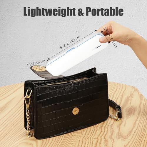 UV Toothbrush Sanitizer and Holder, Portable Travel Case and Cover, Toothbrush Cleaner Powered by AA Battery or USB-C, Fits Most Brushes