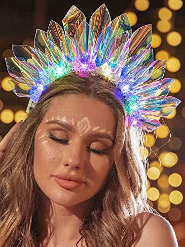 DRESBE Light Up Headband LED Headbands Glow Party Crown Hair Accessories for Women