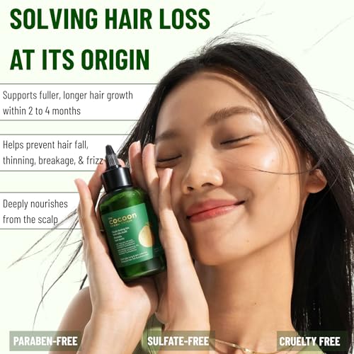 Cocoon Pomelo Grapefruit Oil Hair Tonic, Hair Growth Serum, Vegan Scalp Serum Treatment for Thinning, Damaged & Breakage Hair | Soften, Reduce Hair Loss & Promote Hair Growth | 4.73 fl oz