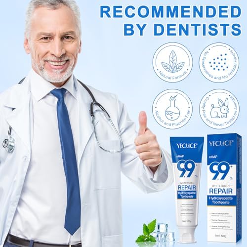 9.9% Hydroxyapatite Toothpaste for Enamel Protection and Tooth Strengthening, (2PCS) Nano Hydroxyapatite Toothpaste, Gentle Mint, Fresh Breath, Daily Use for Oral Health