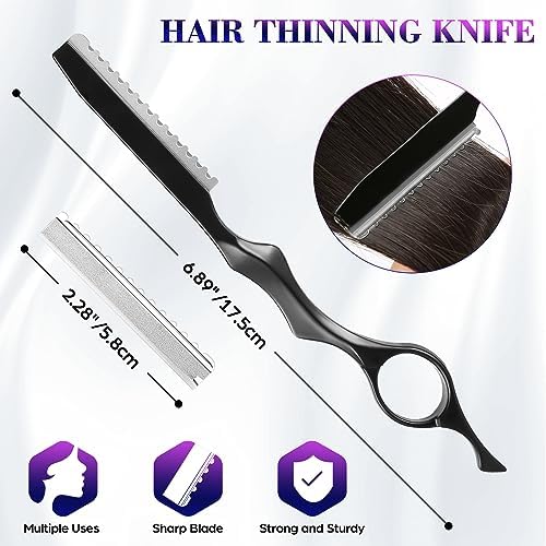 Professional Hair Cutting Scissors, 6.89 inch Barber Scissors Multifunctional Salon Thinning Scissors Straight Shears Tools for Mother Father Friends' Christmas Gift, Purple