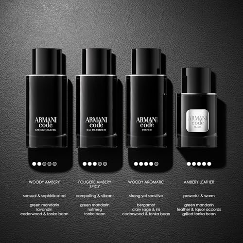 Armani beauty – Code – Parfum – Cologne for Men – Fresh & Aromatic Men’s Fragrance – Bergamot, Clary Sage, Tonka Bean Notes - 2.5 Fl Oz