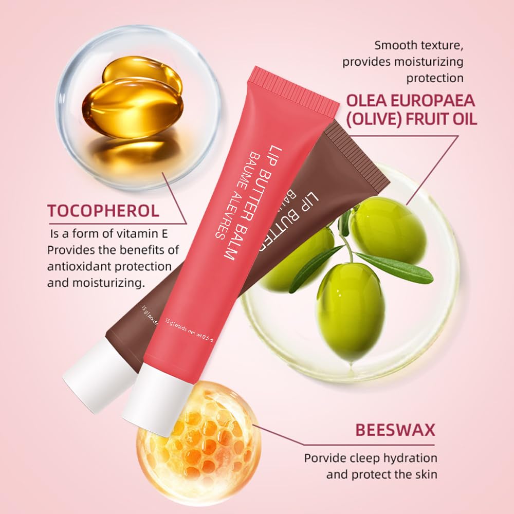 1Pcs Tinted Lip Balm Serum Makeup, Squeeze Hydrating Tint Lips Balms Serum Cosmetic, Women Care Glossy Nourishing Plumping Lip Stain Gloss Lipstick, Suitable for dry lips, Long-Lasting Color 03