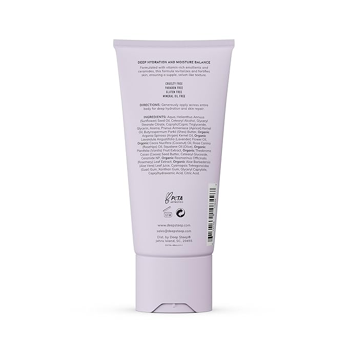 Deep Steep Body Butter with Ceramides for Intense Moisture 6oz (6 Ounces (Pack of 1), Lavender Vanilla)
