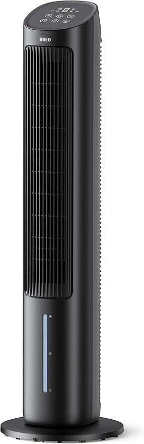 Dreo Evaporative Air Cooler, 40" Tower Fans that Blow Cold Air, 2023 Upgrade Cooling Fan with 80° Oscillating, Ice Packs, Remote Control, 3 Modes, 4-Speed Quiet Floor Fan for Indoor Home Office