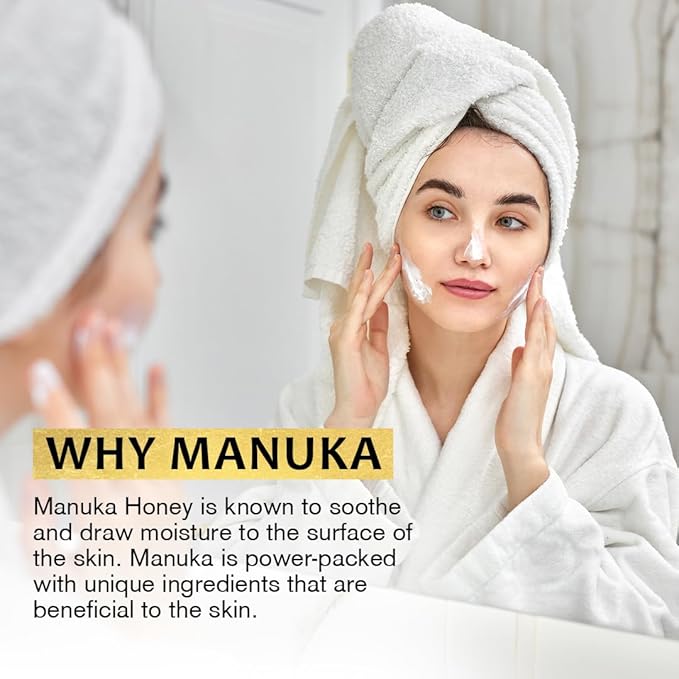 Deluvia Manuka Honey Cream | Hydrating & Soothing Moisturizer Face & Body Lotion | for Sensitive Skin, Eczema, Psoriasis & Dermatitis | 4 ounce 2 Pack