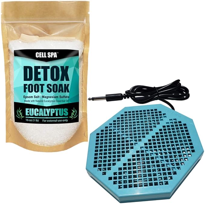 CS-900 Twice Powerful 6.5" x 5.5" Ion Detox Foot Bath Arrays Flat Dual Coil Stainless Steel Aqua Ionic Cleanse Array Compatible With Most 1/4" Plug Type Detox Machines (EUCALYPTUS)