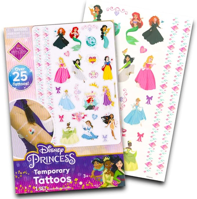 Disney Princess Fleece Blanket Set - Bundle with Soft Disney Princess Blanket Plus Tattoos, More for Kids, Adults, Children | Cozy Disney Princess Fleece Blanket 50" x 70