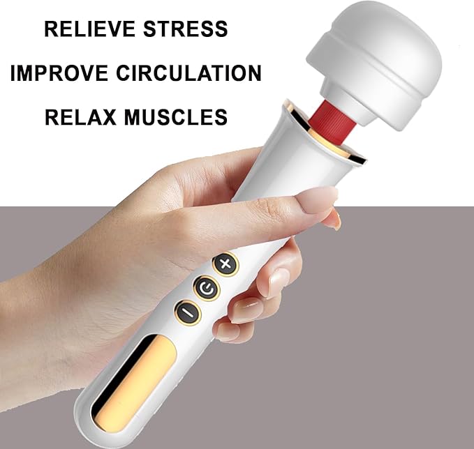 Cordless Massager Therapy Device - for Relieving Deep Tissue Muscle Pain and Movement Recovery, Portable for Travel, Home, Office, Perfect Christmas Birthday Gift-White
