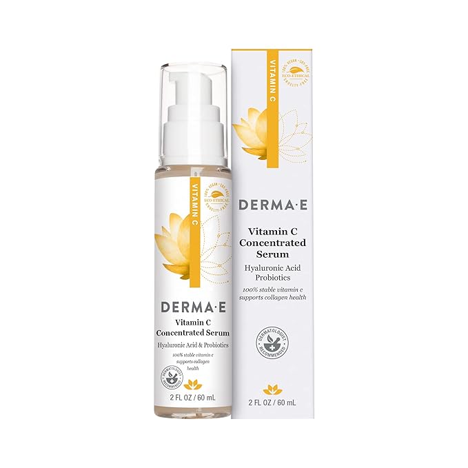 Derma E Vitamin C Serum with Hyaluronic Acid 2oz, Vitamin E Cream 12,000 IU 4oz, Vitamin E Face Oil 14,000 IU with Safflower Oil 2oz – Anti-Aging, Hydrating, Brightening Skincare Trio