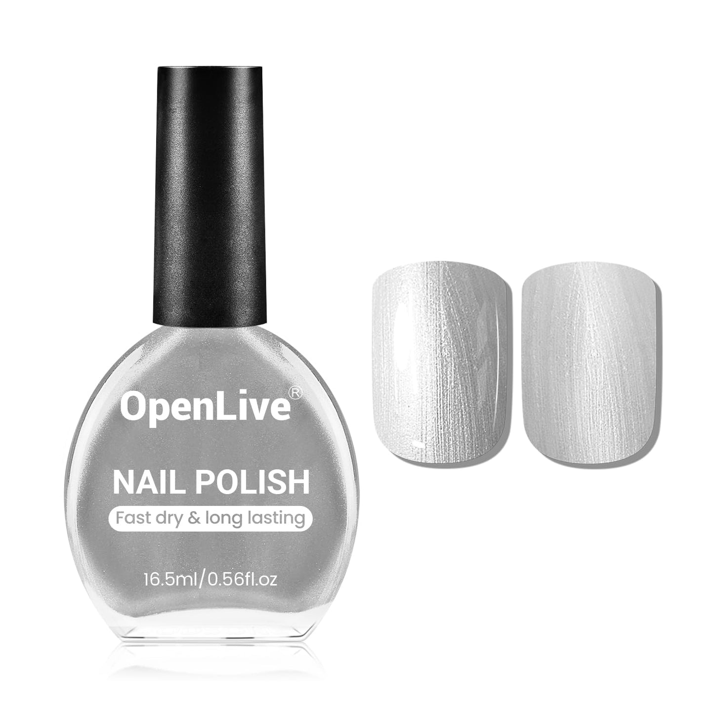 16.5ml Glitter Silver Nail Polish Large Volume Quick Dry Nail Polish, Long Lasting Shine, Fingernail Toenail Nail Art DIY Home Travel Nail Art Gift