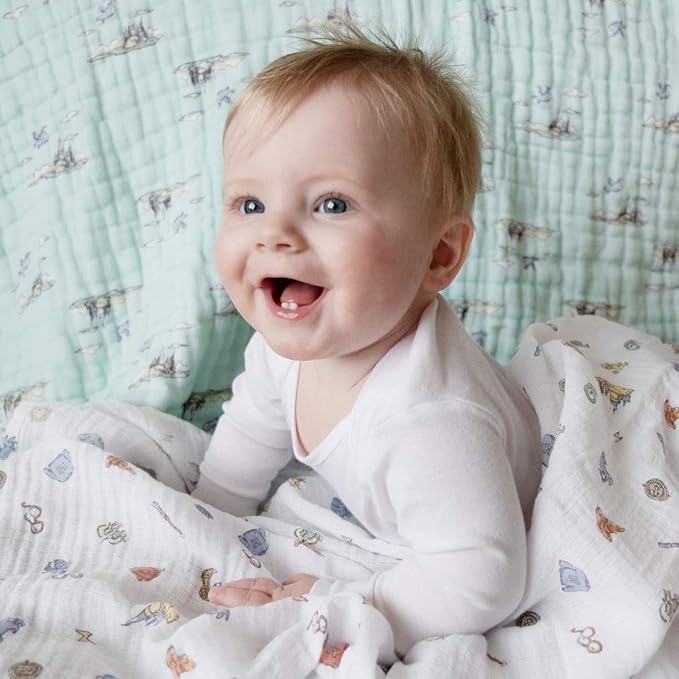 aden + anais Dream Blanket-Muslin Baby Blankets for Girls & Boys-Ideal Lightweight Newborn Nursery & Crib Blanket-Unisex Toddler & Infant Bedding-Shower & Registry Gift, Hogwarts Essentials