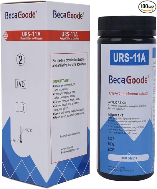 11-in-1 Rapid Urine-Test Strips 11 Parameters for Ketosis, pH, Protein, UTI and More in Your Body-100 Count